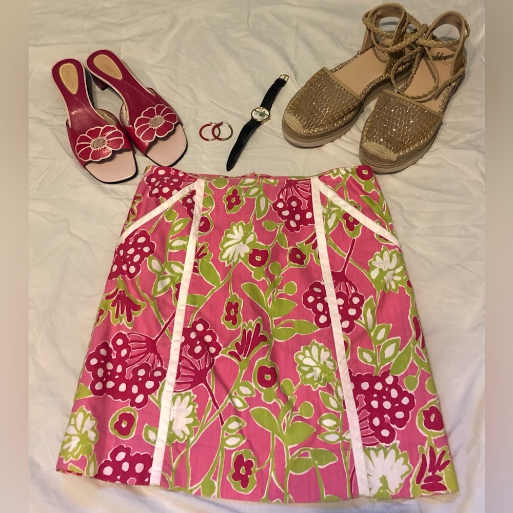 Lilly Pulitzer Vintage Originals skirt Roslyn Hotty Pink Bloomer Floral